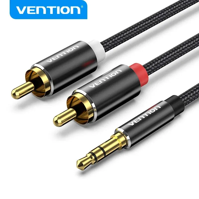 Vention-Cabo de Áudio RCA para Amplificador Smartphone, Cabo RCA, 3,5mm para 2RCA Splitter, Jack RCA, 3,5 cabo para Home Theater, cabo AUX Vention-Cabo de Áudio RCA para Amplificador Smartphone, Cabo RCA, 3,5mm para 2RCA Splitter, Jack RCA, 3,5 cabo para Home Theater, cabo AUX