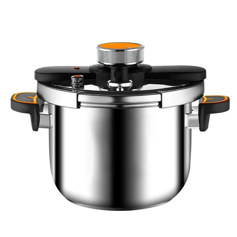 Panela de Pressão de Aço Inoxidável PGY 4L/6L/8L com Trava de Segurança de Uma Mão, Panela Multifuncional para Fogão a Gás e Indução