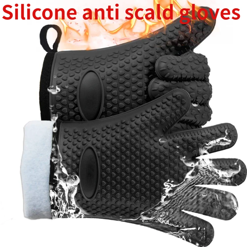 Luvas do cozimento do forno do silicone, Luvas de microondas, Anti-escaldão, Resistente ao calor, BBQ, Pottholder Luvas do cozimento do forno do silicone, Luvas de microondas, Anti-escaldão, Resistente ao calor, BBQ, Pottholder