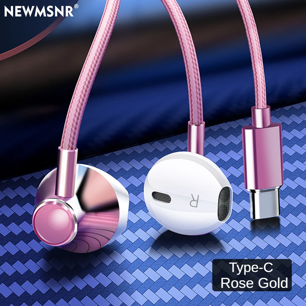 Bass pesado tipo c & 3.5mm fones de ouvido estéreo de alta fidelidade com fio fones de ouvido com microfone redução de ruído gamer fone de ouvido para samsung
