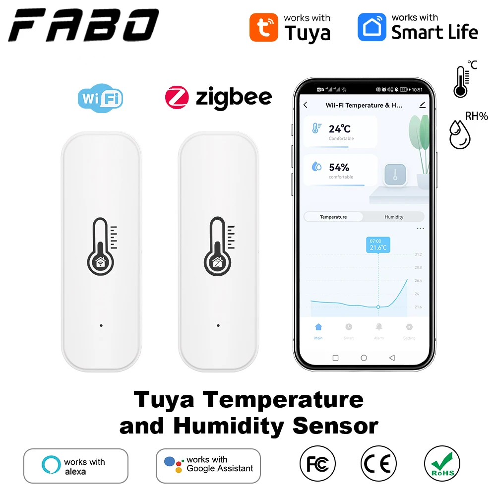 Tuya inteligente zigbee/wifi sensor de temperatura e umidade vida inteligente app monitor remoto para casa inteligente var trabalho com alexa google