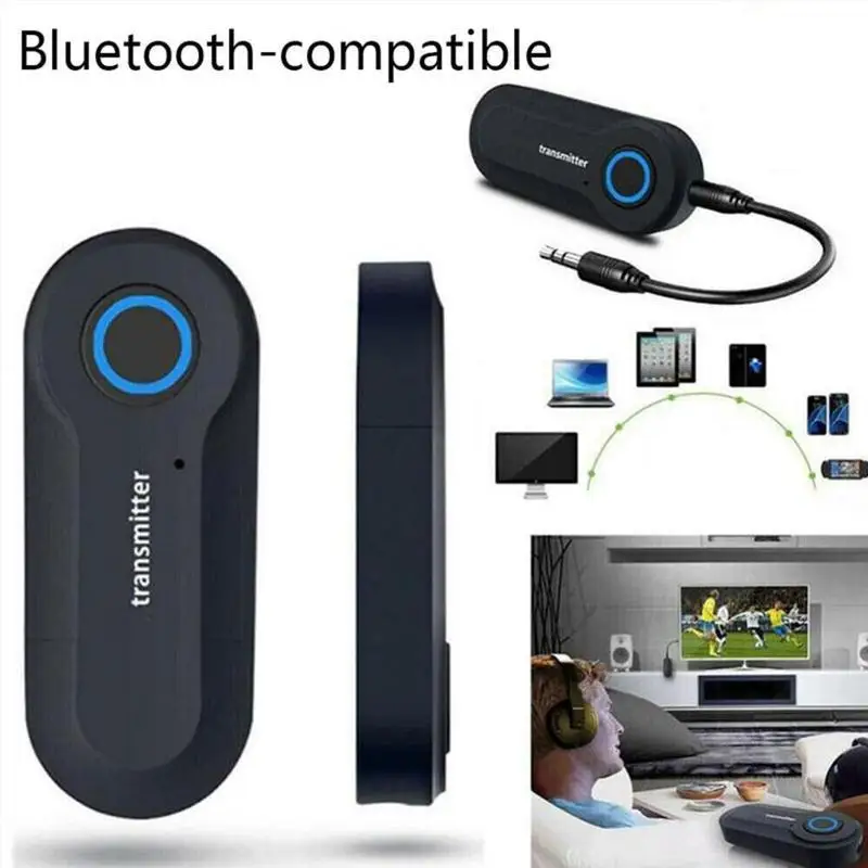 Transmissor Bluetooth 5.1 com Adaptador de Áudio Jack AUX de 3.5mm, Dongle Sem Fio de Baixa Latência para PC, TV, Carro, Fones de Ouvido e Caixas de Som