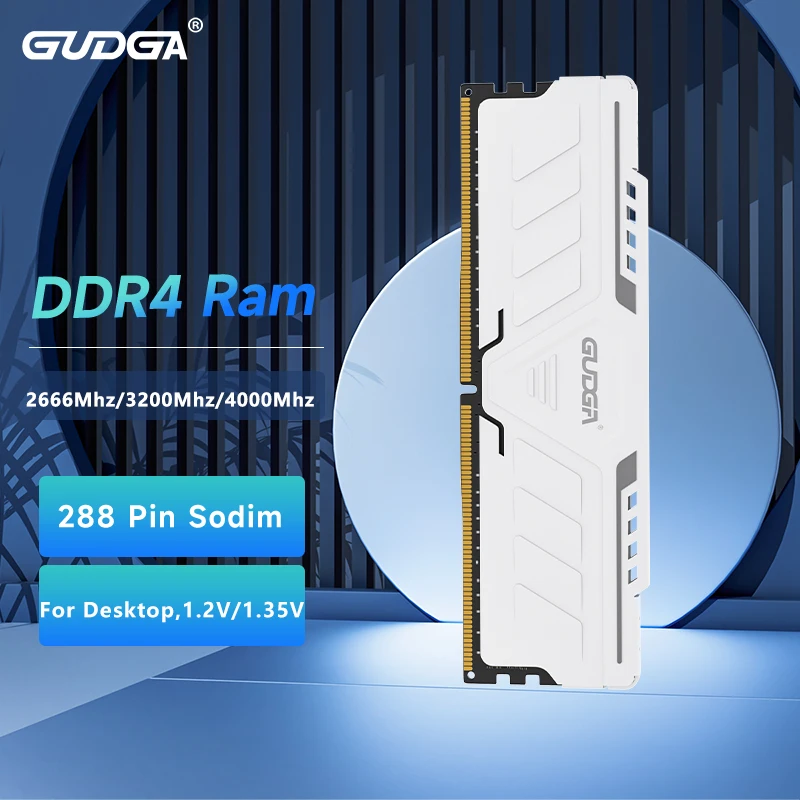 Memória ram gudga ddr4 8gb/16gb/32gb 2666 3200 3600 4000mhz 1.2v/1.35v 288pin dim cl18 com dissipador de calor para computador desktop