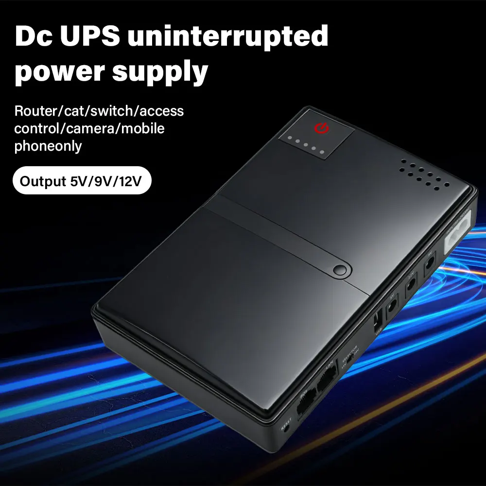Bateria Substituível 18650 Mini DC UPS Fonte de Alimentação Ininterrupta 5V 9V 12V 220V para Roteador Modem WiFi
