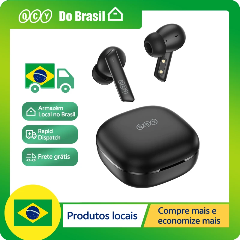 QCY HT05 MeloBuds ANC fone de ouvido sem fio 40dB cancelamento de ruído Bluetooth 5.2 fone de ouvido 6 microfone ENC HD chamada TWS fones de ouvido modo de transparência