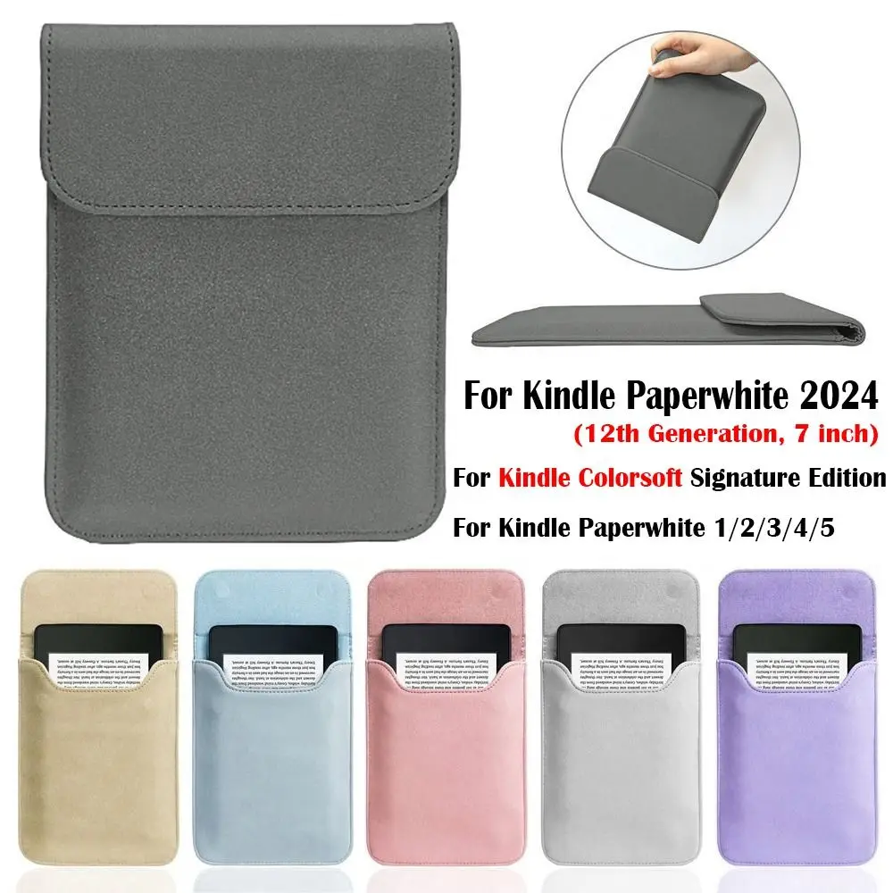 Capa para leitor eletrônico de 6,8 e 7 polegadas, 12a geração, estojo ultrafino para Kindle Paperwhite 2024/Colorsoft Signature Edition