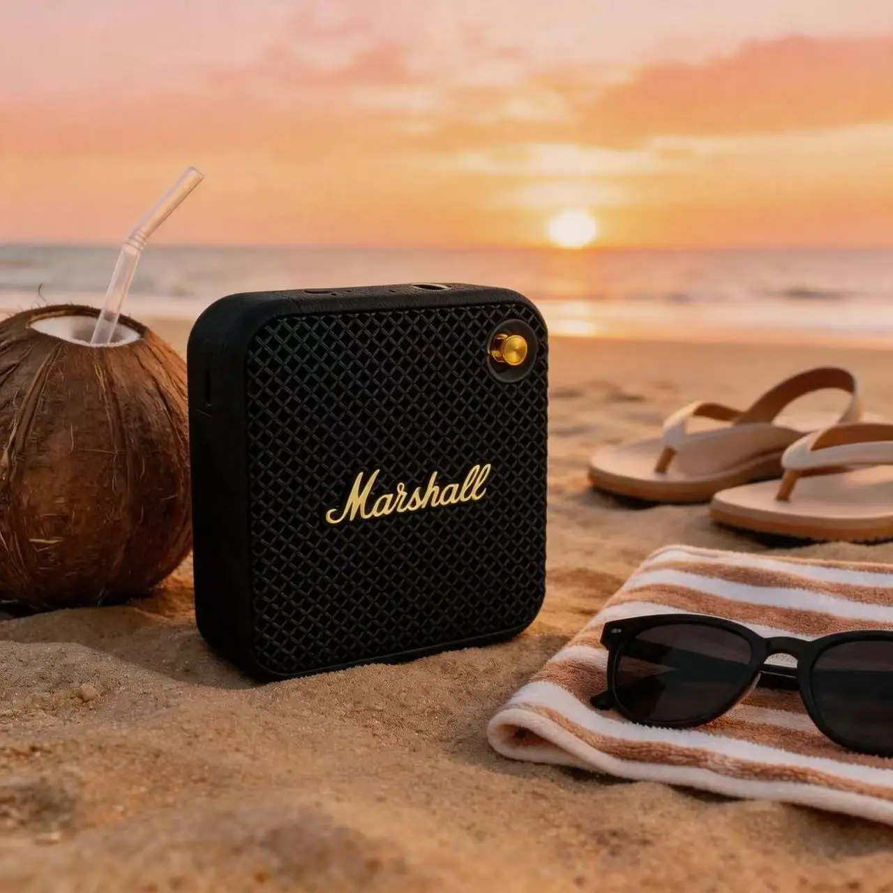 Caixa de Som Bluetooth Marshall Willen 2, à prova d'água IP67, 15 horas de reprodução, caixa de som portátil mini