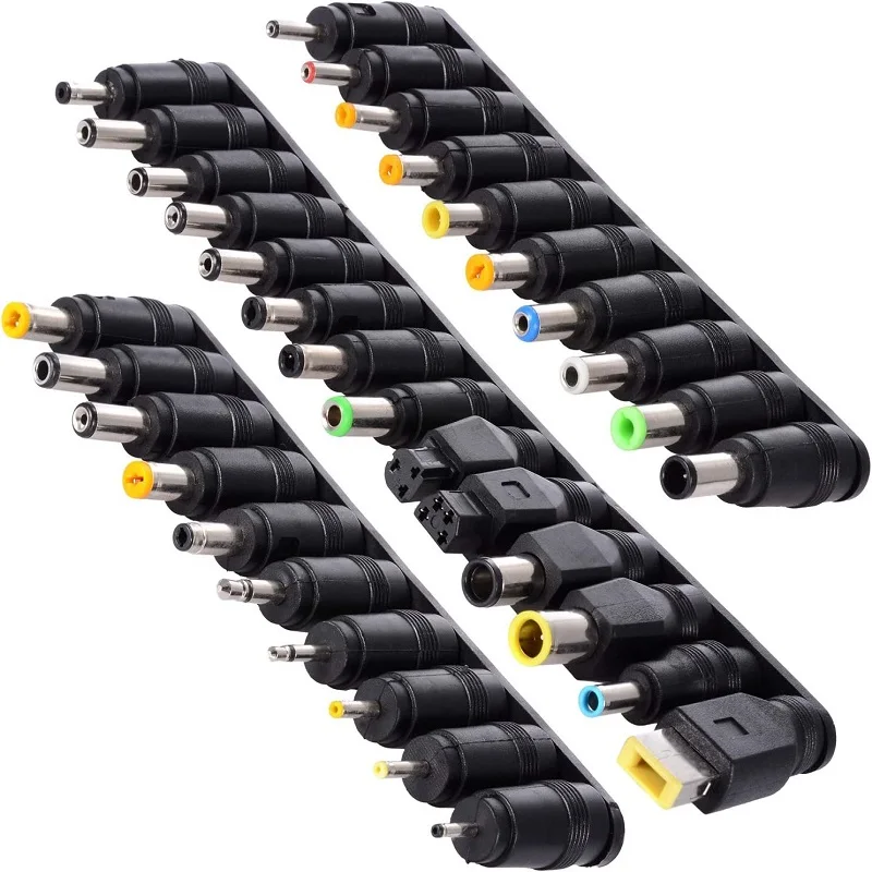 Universal Laptop Jack Dicas para a maioria dos laptops, Notebook Entrada DC Plug Set, 34pcs