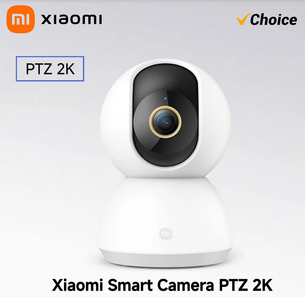 Câmera Xiaomi 2K PTZ Mi para Segurança Residencial, Câmera de Vigilância 2K 1296P 3MP com Detecção Humana AI e Visão Noturna, Versão Chinesa