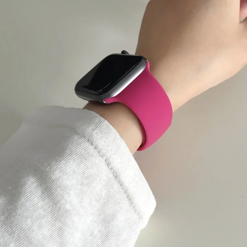 Correias para apple watch 10 46mm 49mm 44mm 45mm 40mm 42mm 41mm 38mm pulseira esportiva iwatch série 9 8 7 se ultra 2 pulseira de silicone