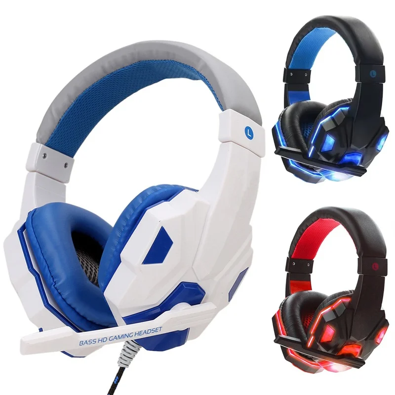Fones de ouvido com fio para jogos, 3.5mm, estéreo, com microfone, para ps4, xbox one, switch, telefone, laptops, pc