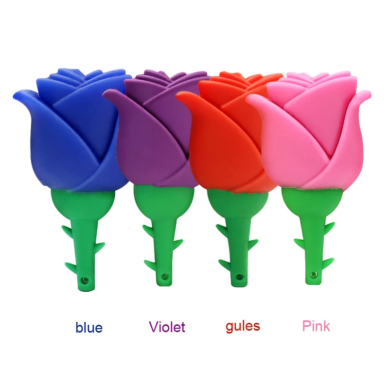 USB Flash Drive com flores, Memory Stick, Pen Drive personalizado, 8GB, 16GB, 32GB, 4GB, 8GB, 32GB, Vermelho, Rosa, Rose Flowers, presente personalizado para menina