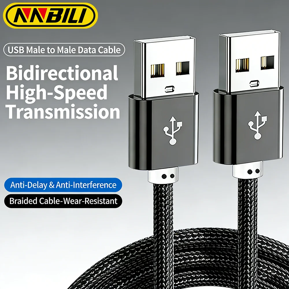 Cabo Extensor USB NNBILI USB A Macho para Macho, Extensor USB A para Radiador, Disco Rígido, Webcam, Cabo USB A de 2m/3m Cabo Extensor USB NNBILI USB A Macho para Macho, Extensor USB A para Radiador, Disco Rígido, Webcam, Cabo USB A de 2m/3m