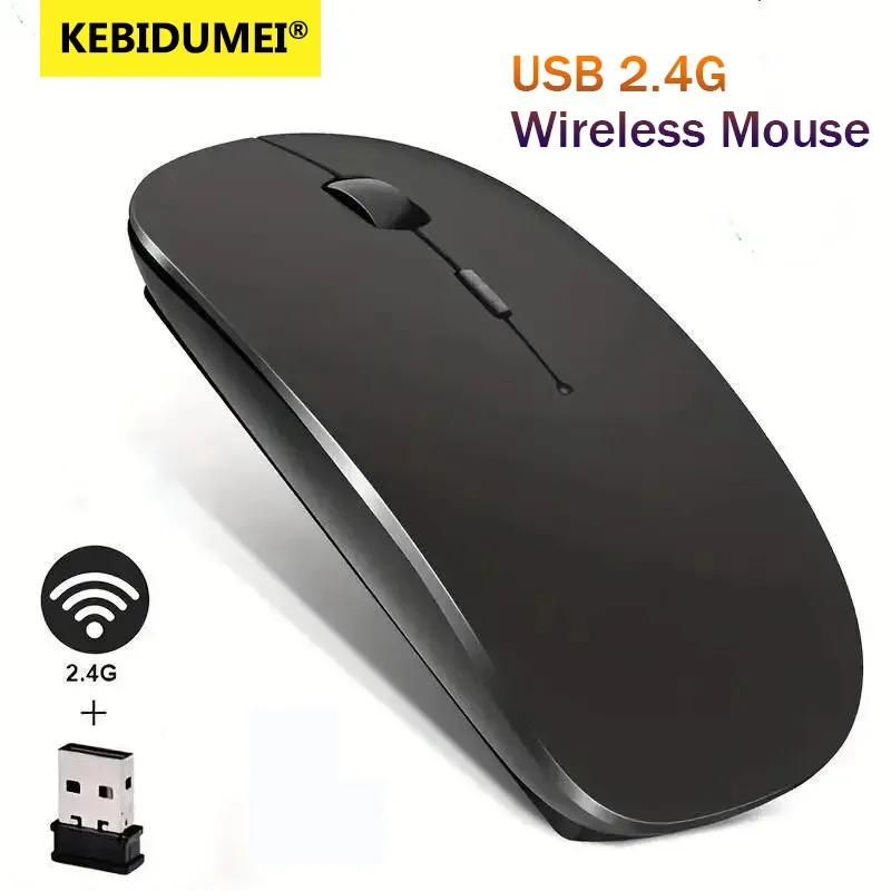 Rato sem fio fino 2.4ghz ratos ópticos 1600dpi receptor usb gamer escritório mouse fino design ergonômico ratos para computador portátil desktop