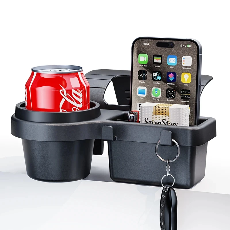 Suporte de Copo para Carro com Bandeja Lateral para Celular e Armazenamento, Bolso Organizador Suspenso para Porta/Janela com Acessórios Internos Automotivos Suporte de Copo para Carro com Bandeja Lateral para Celular e Armazenamento, Bolso Organizador Suspenso para Porta/Janela com Acessórios Internos Automotivos