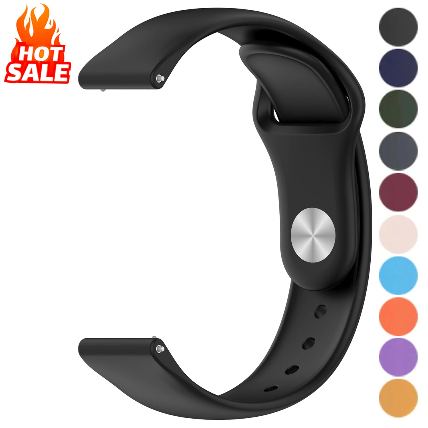 Pulseira de silicone de 20 mm e 22 mm para Amazfit Bip Max/6/Balance 3/Active 2/Max/GTS 4 Mini, bracelete desportiva, pulseira para a série de relógios Amazfit.