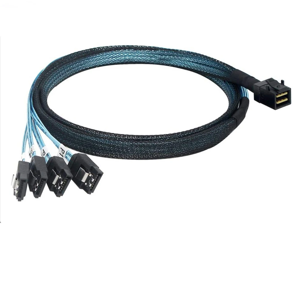 Para hd mini sas sff8643 para 4xsata3.0 cabo adaptador ssd servidor cabo de dados 6gbps suporte 2.5 polegadas 3.5 "sata i ii iii discos duros