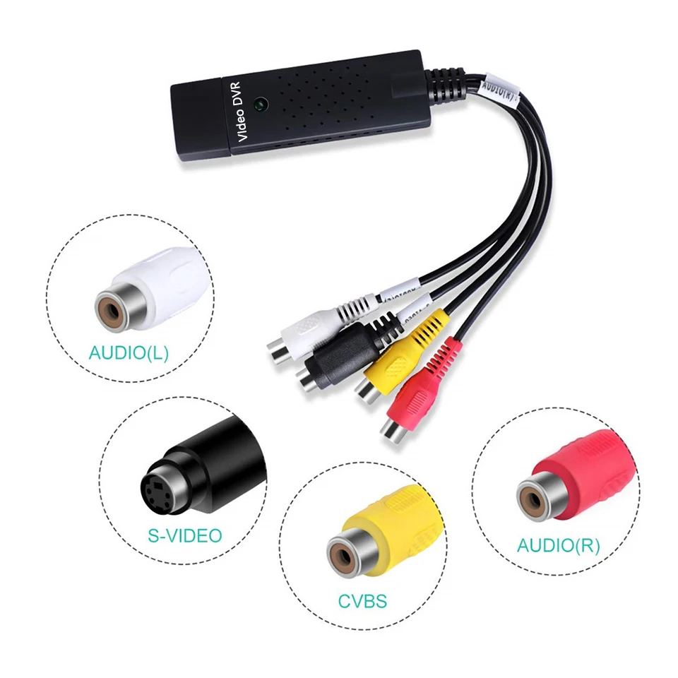 Placa de captura de vídeo usb vhs para conversor digital para hi8 dvd vcr rca av s-video para usb 2.0 dispositivo de captura de gravação de áudio e vídeo Placa de captura de vídeo usb vhs para conversor digital para hi8 dvd vcr rca av s-video para usb 2.0 dispositivo de captura de gravação de áudio e vídeo