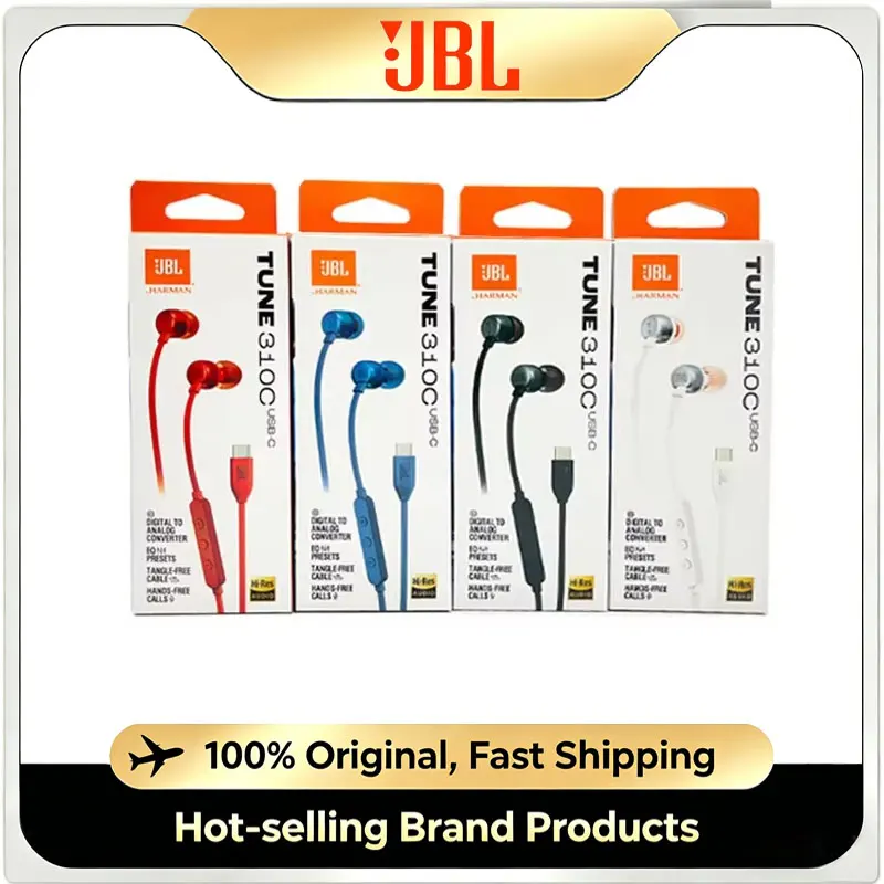 Fones de Ouvido Intra-auriculares JBL Tune310C USB-C com Fio, Hi-Res, Pure Bass, com Microfone e Controle Remoto, Headset Tipo C Fones de Ouvido Intra-auriculares JBL Tune310C USB-C com Fio, Hi-Res, Pure Bass, com Microfone e Controle Remoto, Headset Tipo C