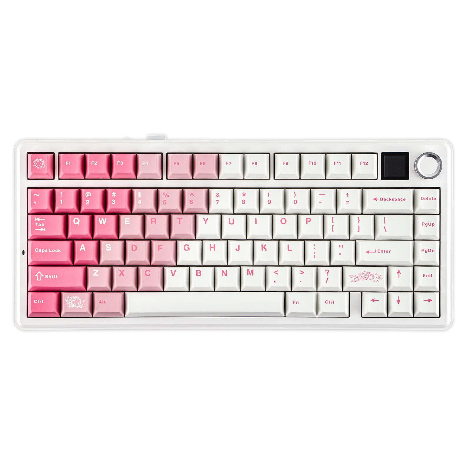 Teclado Mecânico Gamer Sem Fio EPOMAKER X AULA F75 MAX 75% ANSI US Layout Tri-mode com Botão de Metal e Tela TFT