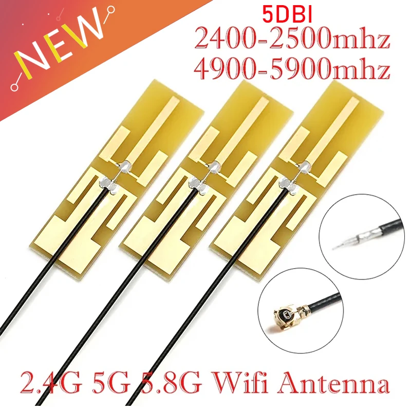 10 Peças/1 Unidade Antena de Banda Dupla 2.4G/5.8G 8DBI de Alto Ganho Interna PCB para Roteador WiFi