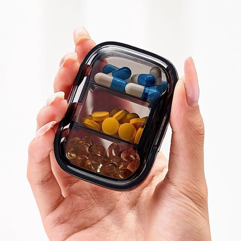 Caixa de Remédios Mini Portátil 1/3 Peças, Organizador de Pílulas, Dispensador de Medicamentos, Estojo para Viagem Caixa de Remédios Mini Portátil 1/3 Peças, Organizador de Pílulas, Dispensador de Medicamentos, Estojo para Viagem