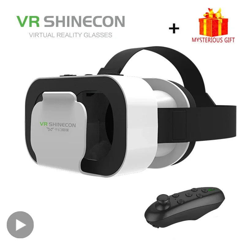 Shinecon viar realidade virtual vr óculos fone de ouvido dispositivo 3d capacete óculos lentes para smartphone telefone inteligente jogo celular conjunto móvel