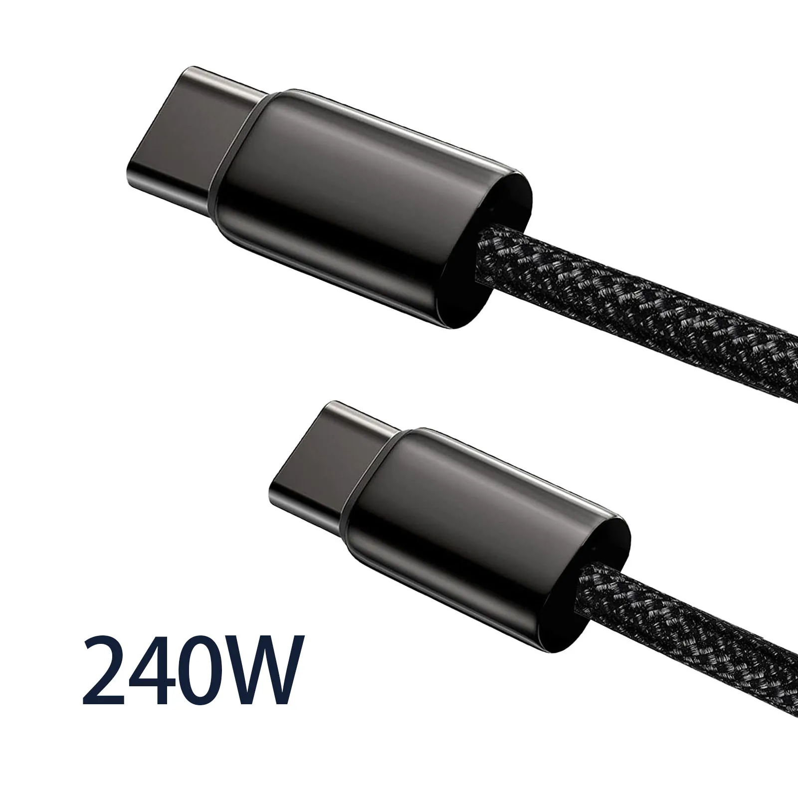 Cabo de Carregamento Rápido PD3.1 de 240W/100W para iPhone 17/16/15, Samsung S24/23/22, iPad Pro, Macbook Pro, Cabo Durável Trançado em Nylon.