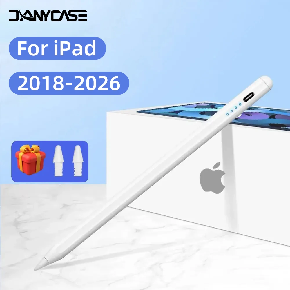 Caneta Stylus para Apple Pencil 2 com Rejeição de Palma e Indicador de Bateria, Acessório para iPad Pro 11 12.9 Air Mini, compatível com iPad 2026 2025 2024 2019 2018