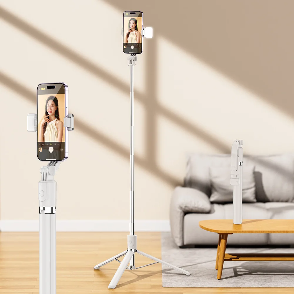 Tripé Sem Fio de 1700mm para Smartphone, Suporte de Telefone Extensível e Dobrável, Monopé Portátil com Estabilidade na Captação Tripé Sem Fio de 1700mm para Smartphone, Suporte de Telefone Extensível e Dobrável, Monopé Portátil com Estabilidade na Captação
