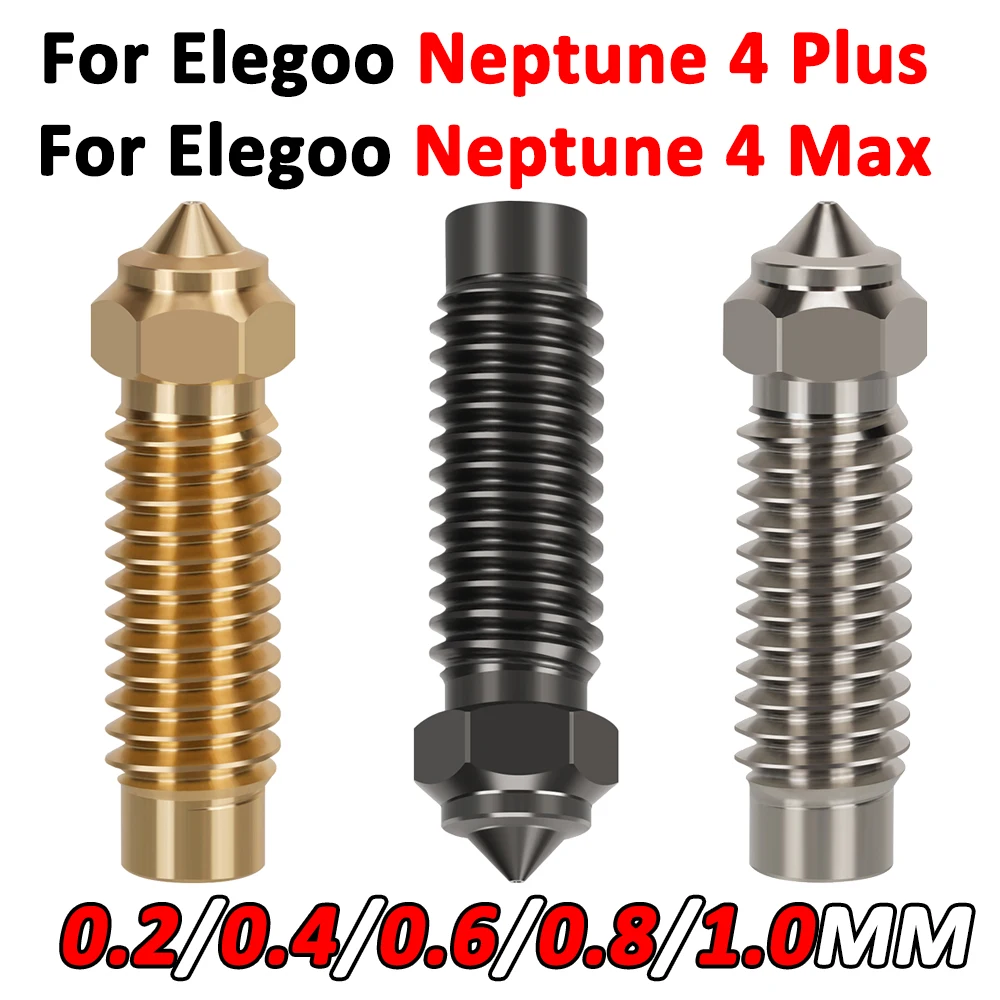Para elegoo netuno 4 max/4 plus latão cobre banhado bocal de aço endurecido atualizado bocais de alta velocidade kit hotend