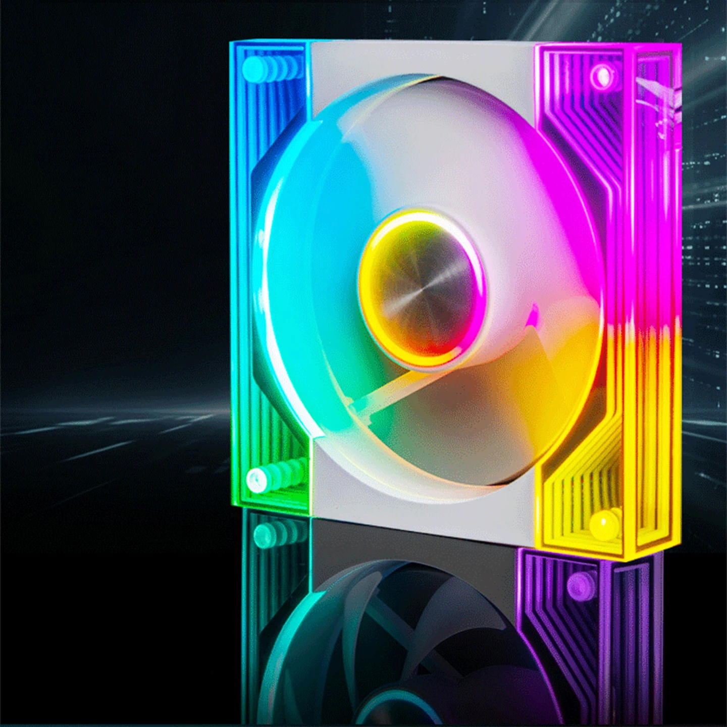 Ventilador Prism 10Pro 12cm para Computador Desktop ARGB Luz Divina Sincronizada 5V Controle de Temperatura Dissipação Silenciosa de Calor