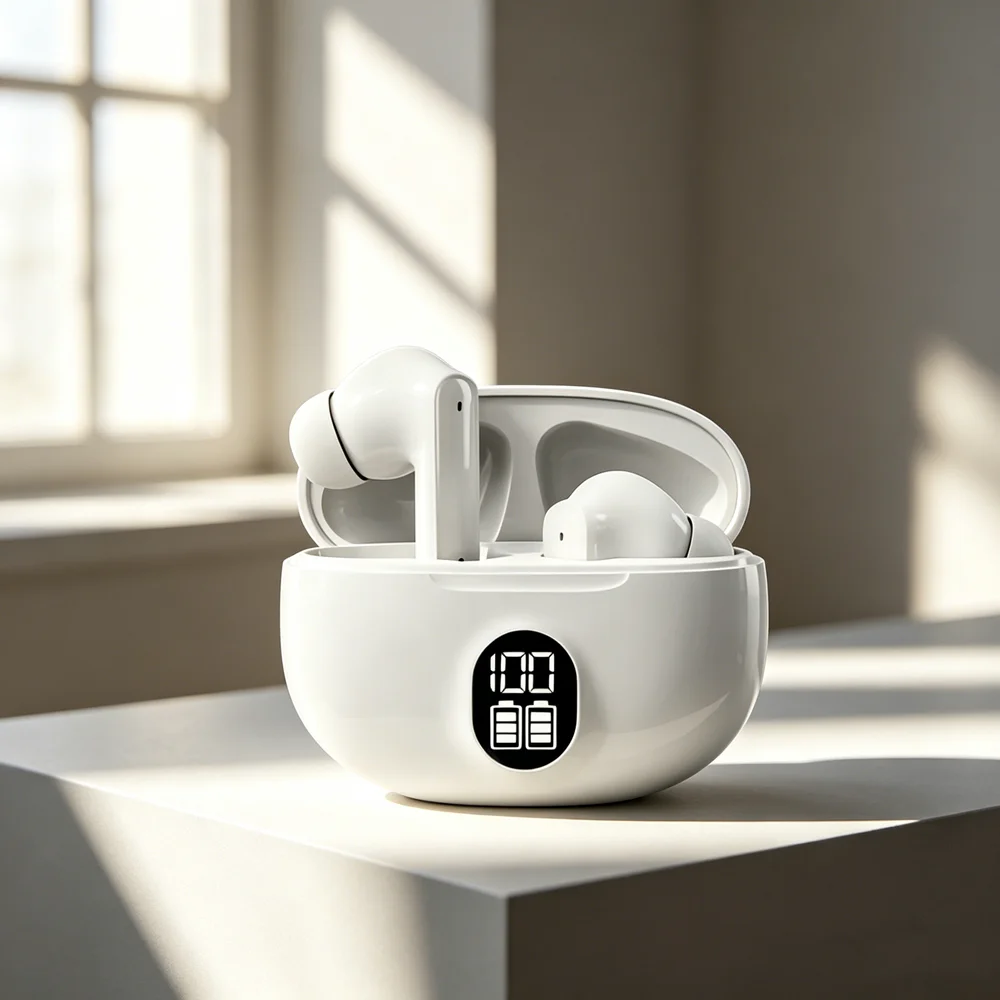 Fones de Ouvido Sem Fio TWS Originais para Jogos, Fones Bluetooth com Microfone, Redução de Ruído, Fones de Ouvido com Alta Fidelidade e Graves Potentes