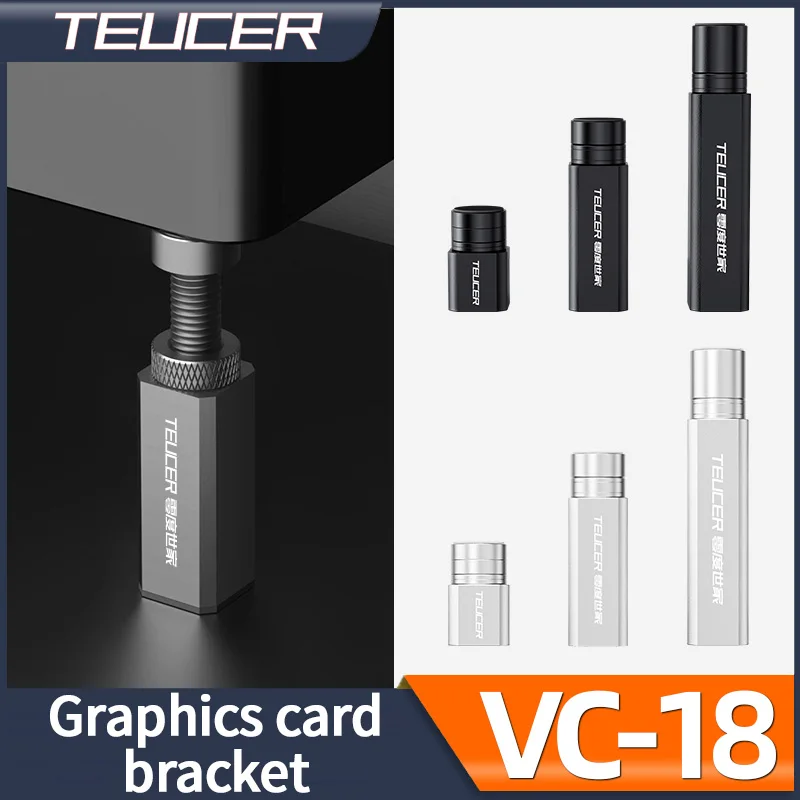 Teucer vc18 suporte de placa de vídeo gráfica, parafuso giratório telescópico ajustável constante, suporte de liga de alumínio, suporte vertical para pc gpu Teucer vc18 suporte de placa de vídeo gráfica, parafuso giratório telescópico ajustável constante, suporte de liga de alumínio, suporte vertical para pc gpu