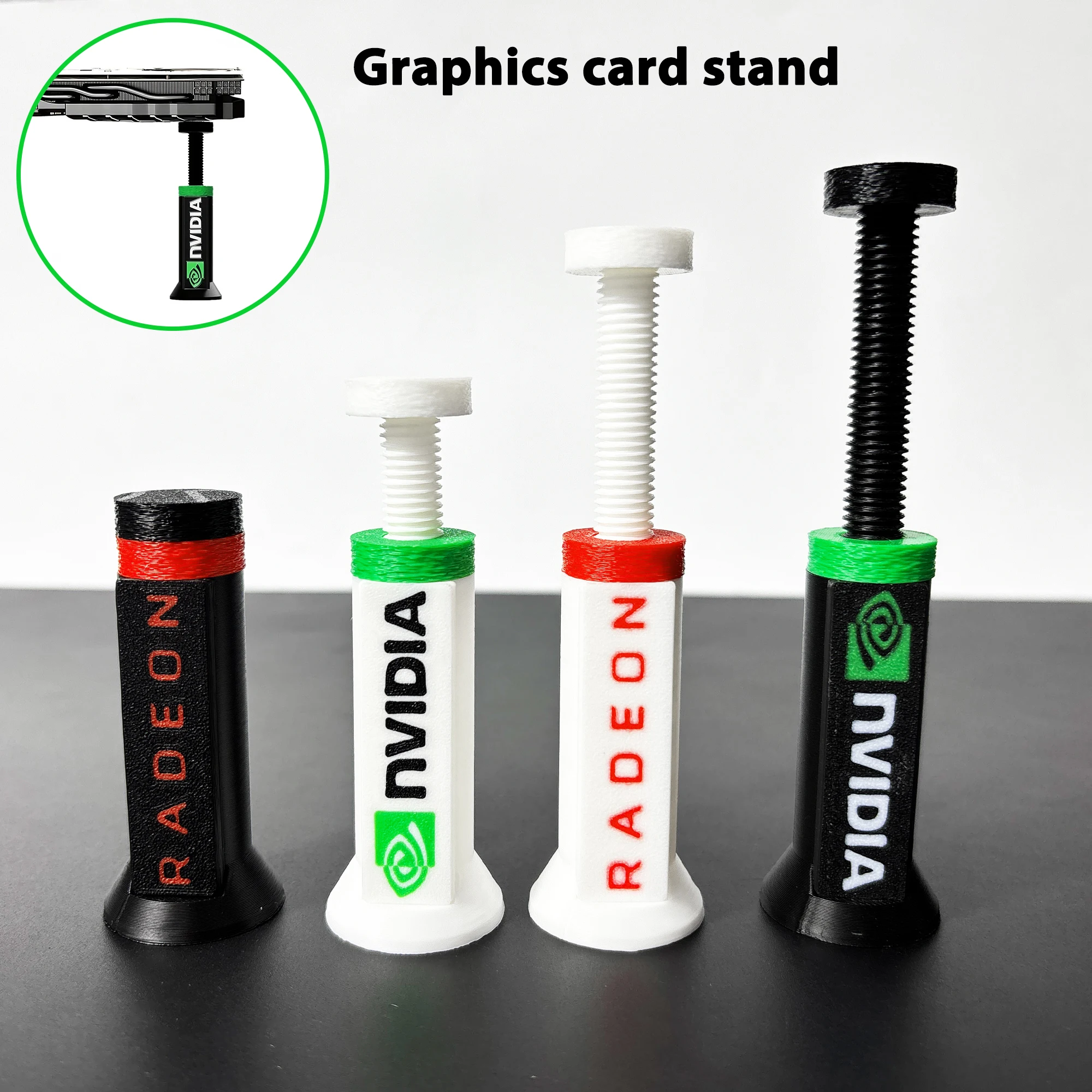 Suporte Ajustável para GPU (1/2 Peças) - Suporte Antiflexão para Placa de Vídeo de Desktop para Placas Gráficas NVIDIA e RADEON