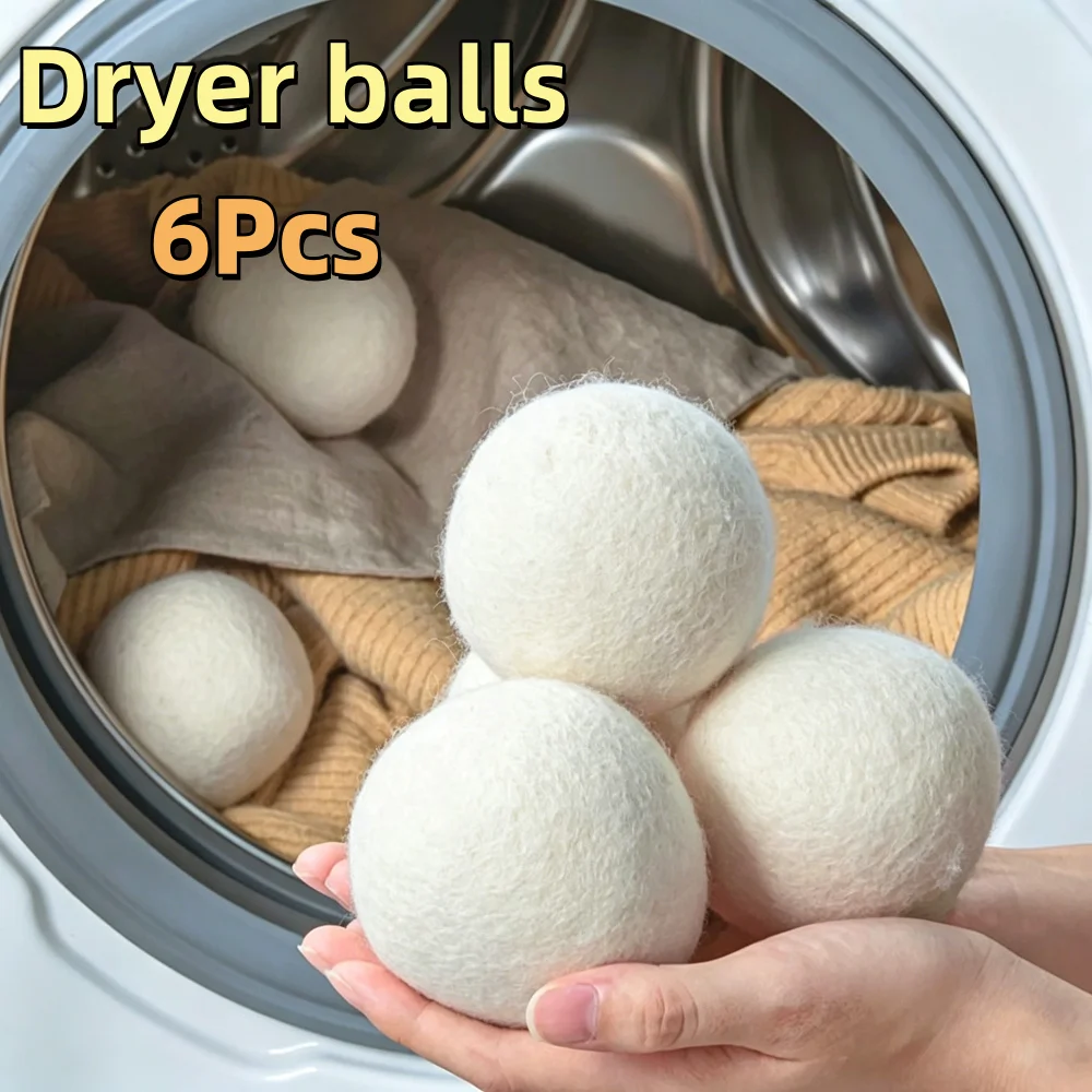Bolas de Lã Reutilizáveis para Secadora (3/6 Peças) - Amaciante de Roupa Ecológico para Máquina de Lavar - Acessórios Domésticos