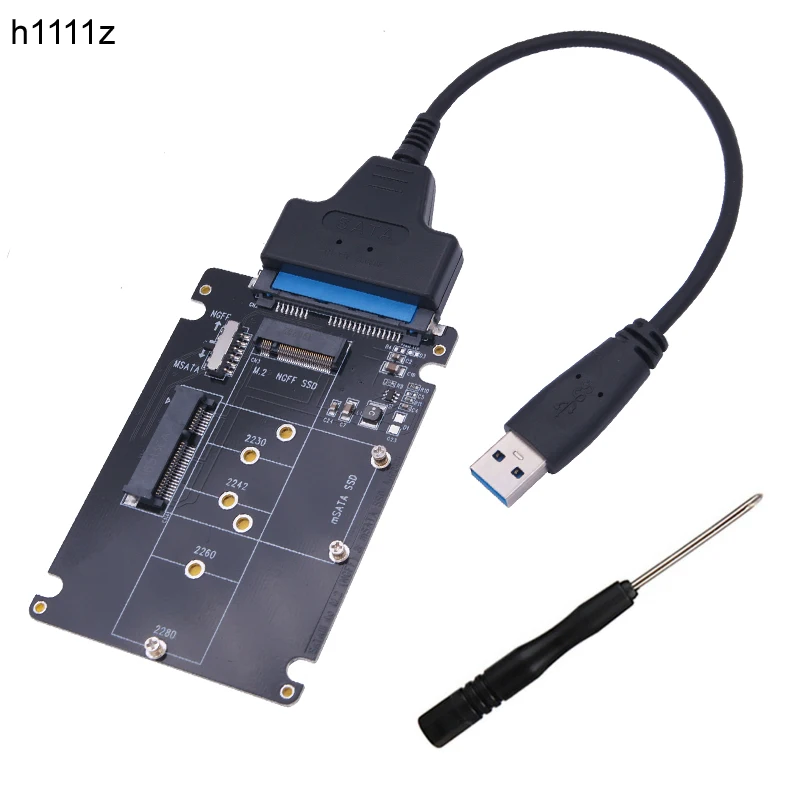 Adaptador ssd m.2 ngff ou msata para sata 3.0 adaptador usb 3.0 para 2.5 sata disco rígido 2 em 1 conversor leitor cartão cabo para computador portátil
