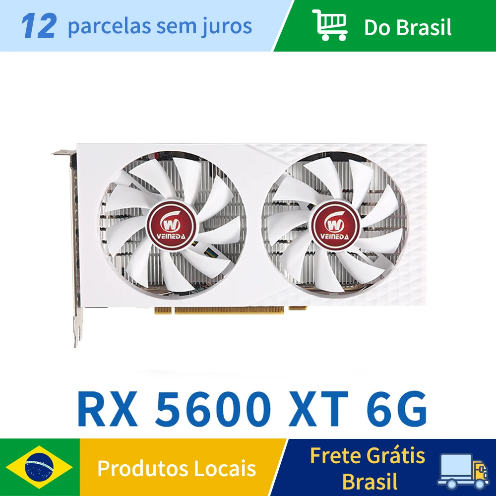 Veineda RX5600xt 6G placa gráfica para jogos de pc 6GB 192Bit GDDR6 PCI-E 4.0 × 8 GPU Radeon rx5600 6gb placas de vídeo para jogos Placa de vídeo Veineda RX5600xt 6G placa gráfica para jogos de pc 6GB 192Bit GDDR6 PCI-E 4.0 × 8 GPU Radeon rx5600 6gb placas de vídeo para jogos Placa de vídeo