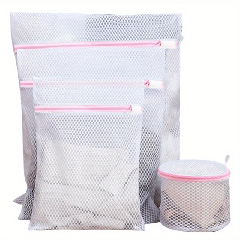 Conjunto de 4 sacos para lavanderia, saco de armazenamento, saco de proteção para roupa, projetado especificamente para máquinas de lavar.