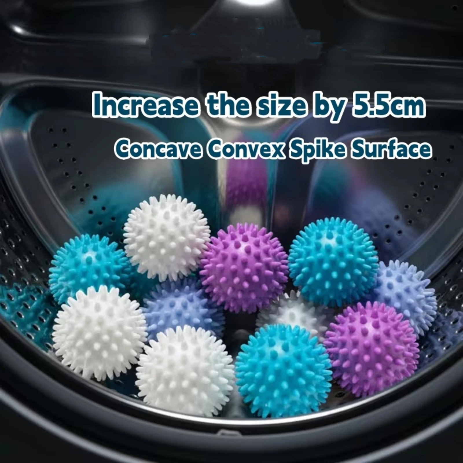 6 bolas de lavanderia de cores aleatórias, bolas anti-emaranhamento para secadora, máquina de lavar roupa, reutilizáveis, para lavar roupas domésticas