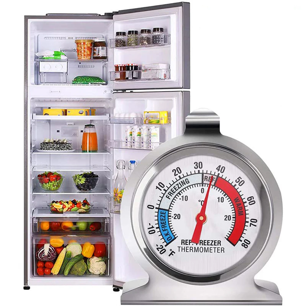 2/4/16 pces pacotes geladeira freezer termômetro série clássica grande mostrador indicador vermelho temperatura precisa para refrigerador