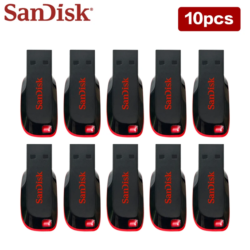 Atacado SanDisk USB Flash Drive 10PCS 5PCS 16GB 32GB 64GB 128GB Pendrive USB 2.0 Memory Stick U Disk Pen Drive para computador Atacado SanDisk USB Flash Drive 10PCS 5PCS 16GB 32GB 64GB 128GB Pendrive USB 2.0 Memory Stick U Disk Pen Drive para computador