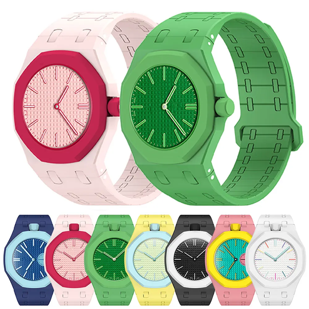 Estojo para relógio + pulseira magnética para Swatch X AP Royal POP, conjunto de modificação, kit de atualização de pulseira de silicone.