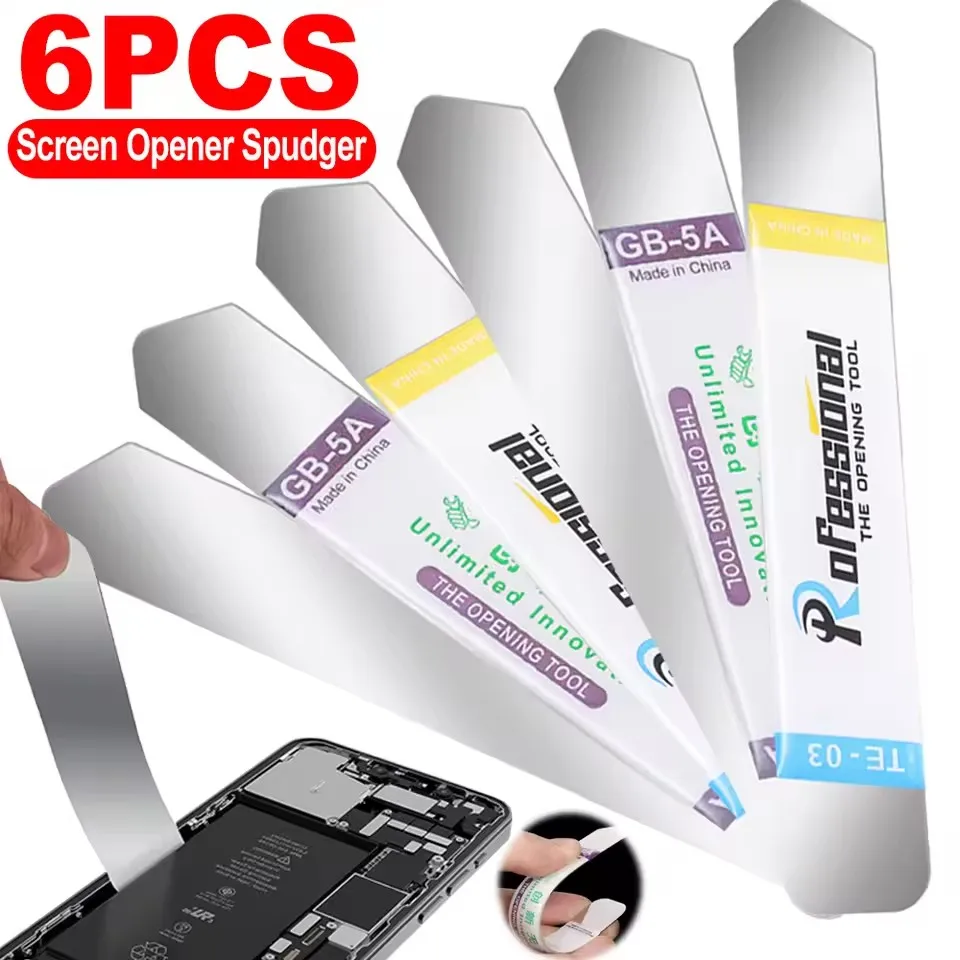 6/1 pçs lâmina de aço inoxidável macio ultra fino pry para telefones tablet tela bateria ferramentas abertura para samsung iphone ipad abridor