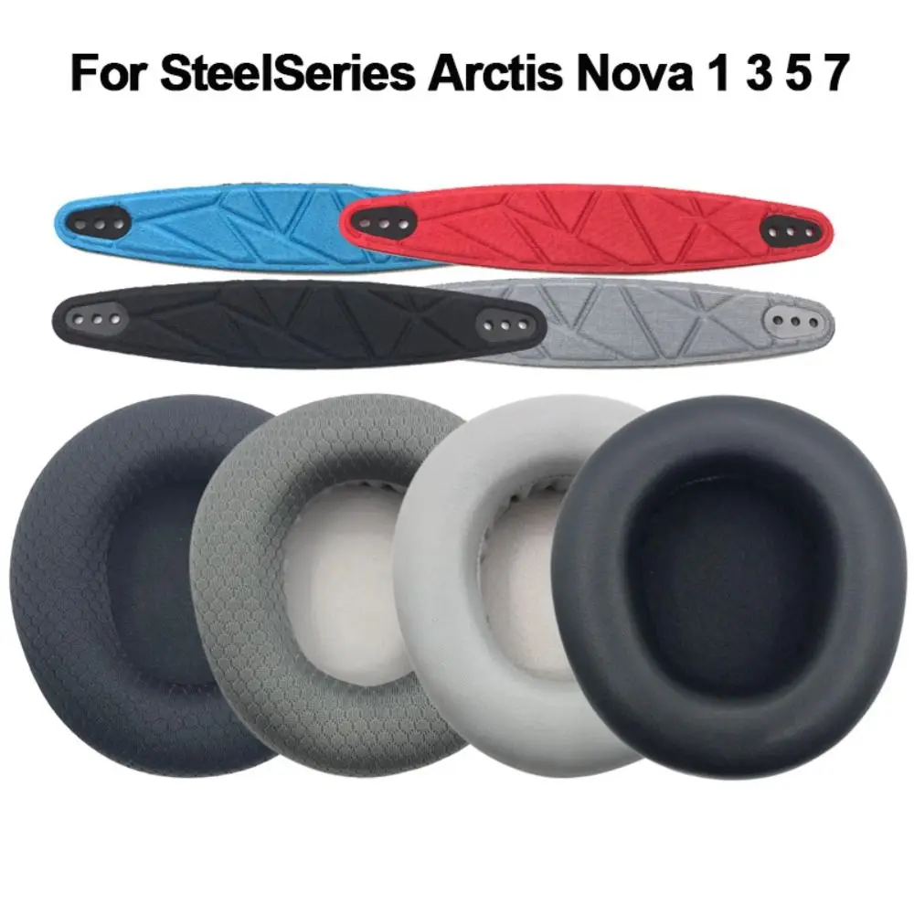 Novas Almofadas de Substituição para Fones de Ouvido, Espuma de Borracha, Acessórios para Headset Gamer, Faixa de Cabeça para SteelSeries Arctis Nova 1 3 5 7
