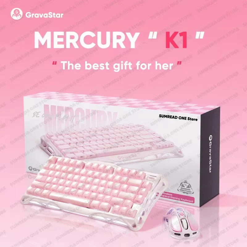 Grava star mercúrio k1 teclado mecânico para jogos sem fio 79 teclas bluetooth 2.4g com fio rgb hotswap gamer teclado sem contato