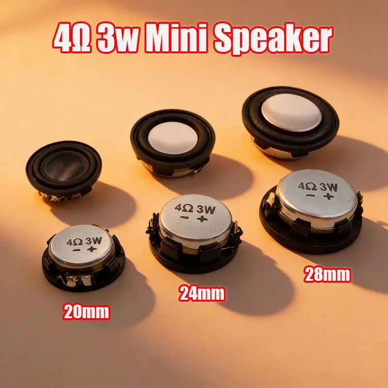 1PC Mini Alto-falante de 1 Polegada para 20/24/28mm 4Ohm 3W 4Ω, Alto-falante de Áudio de Gama Completa, Neodímio, para DIY Home Theater
