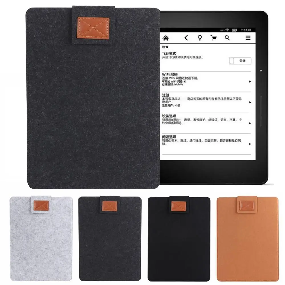 Capa de feltro para e-reader, leve e colorida, para Kindle Paperwhite/Kobo/Boox/Surface/Xiaomi, tamanhos 6, 6.8, 7, 10 e 11 polegadas. Capa de feltro para e-reader, leve e colorida, para Kindle Paperwhite/Kobo/Boox/Surface/Xiaomi, tamanhos 6, 6.8, 7, 10 e 11 polegadas.