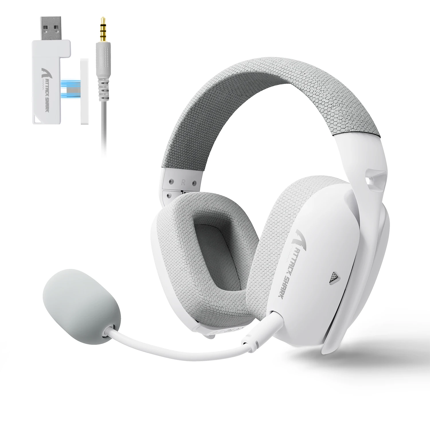Fone de Ouvido Gamer Sem Fio ATTACK SHARK L80PRO 2.4G Bluetooth com Fio, Ultraleve 203g, Microfone Duplo, Driver de 40mm, Baixa Latência