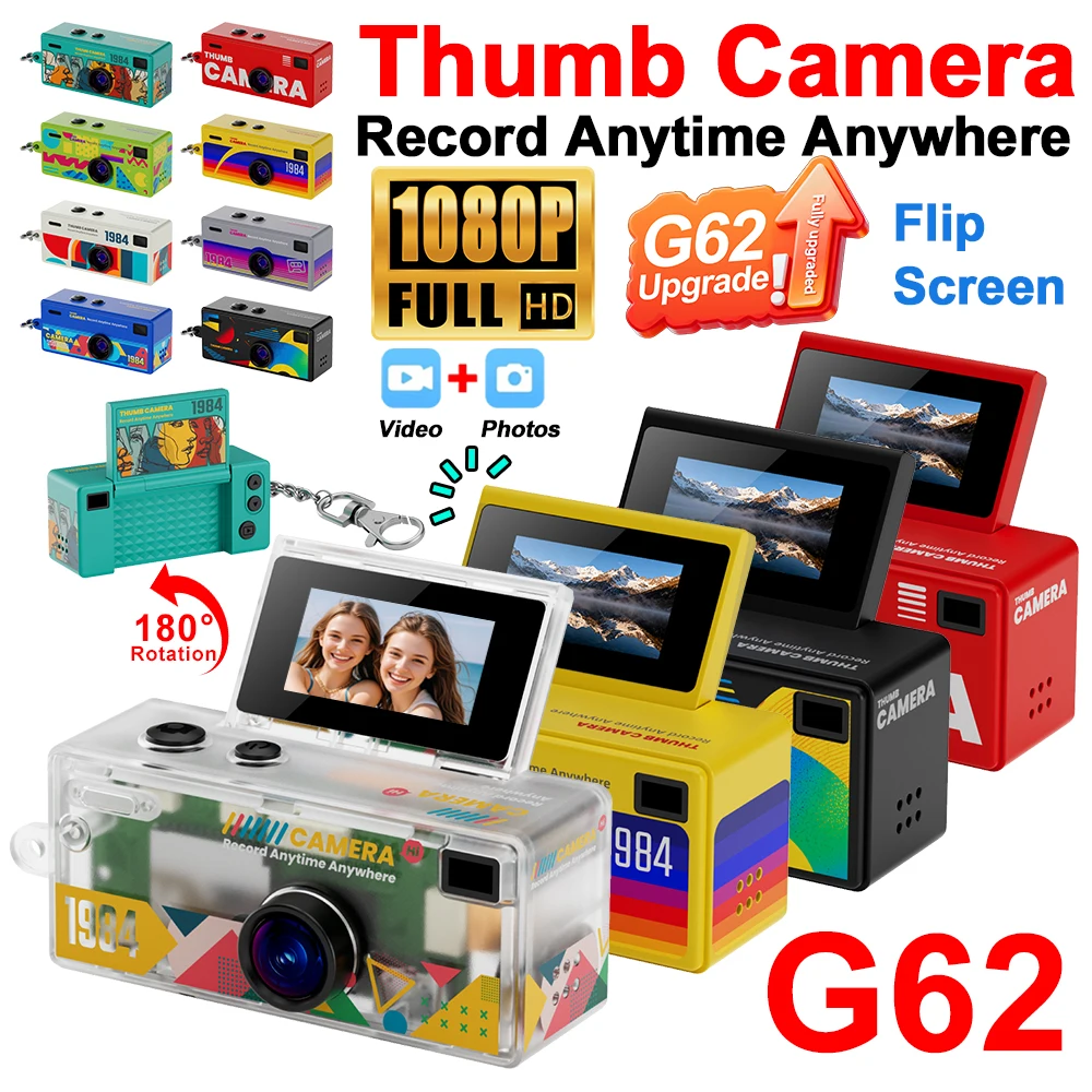 Câmera Mini Retro G62 com Chaveiro, Gravador HD 1080P, Flash Embutido, Câmera para Esportes ao Ar Livre, Filmagem de Vídeo, Câmera Infantil 2026 Câmera Mini Retro G62 com Chaveiro, Gravador HD 1080P, Flash Embutido, Câmera para Esportes ao Ar Livre, Filmagem de Vídeo, Câmera Infantil 2026